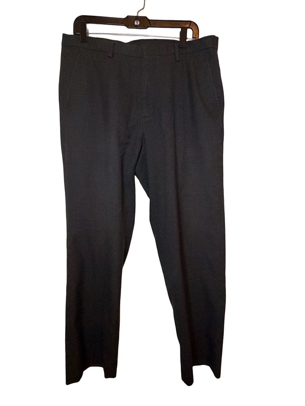 Calvin Klein Mens Dress Pants Charcoal Gray 36x30 Flat Front Straight Leg
